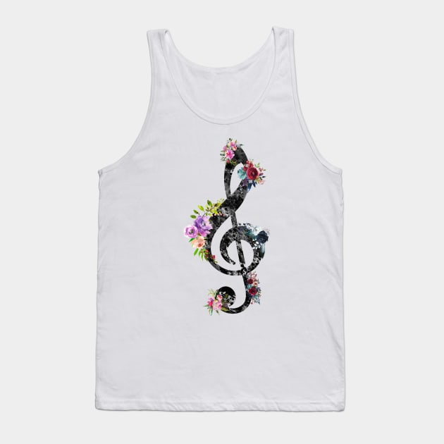 Treble Clef Tank Top by erzebeth